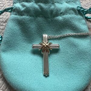 Tiffany & Co. Sterling Silver & 18K Two-Tone Cross Pendant